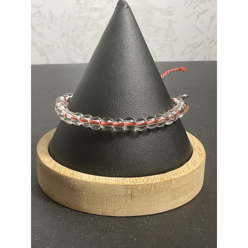 Clear Beaded Bracelet With Adjustable Knot
